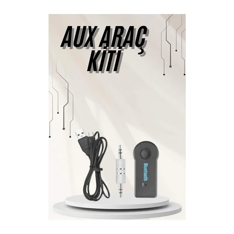 Yeni Nesil Bluetooth Aux Araç Kiti Siyah TV Tablet Telefon Araç Araba