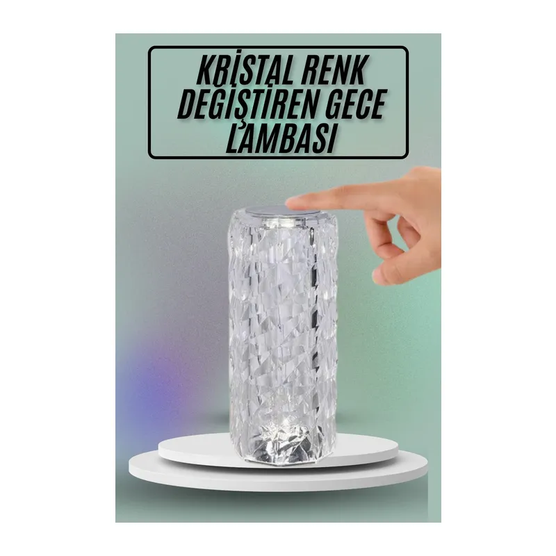 Masa ve Gece Lambası Şık ve Dayanıklı Sensörlü Şarjlı Kristal Lamba