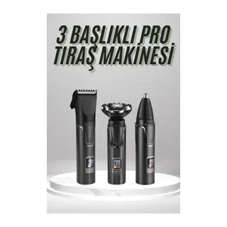 Dijital Göstergeli 3 Başlıklı Tıraş Makinesi Islak Kuru Lazer Öncesi Günlük