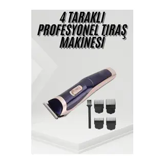 Tıraş Makinesi 4 Başlıklı Paslanmaz Çelik Bıçaklı Tüm Saç Tiplerine Uygun