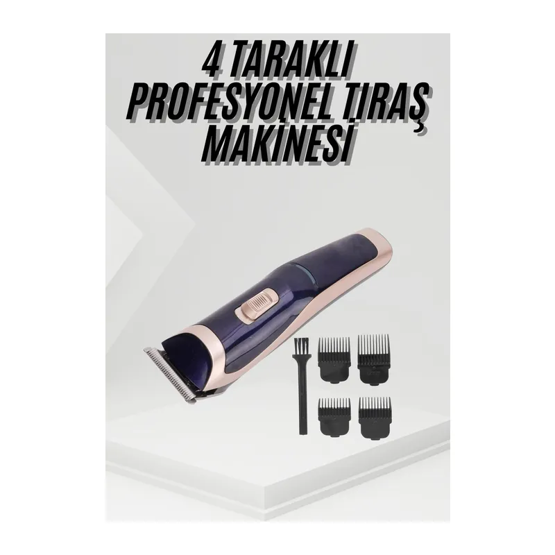 Tıraş Makinesi 4 Başlıklı Paslanmaz Çelik Bıçaklı Tüm Saç Tiplerine Uygun
