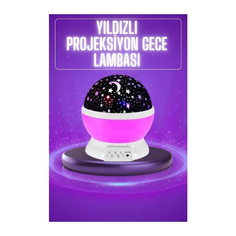 Yıldız Görünümlü Gece Lambası Renkli Masa Lambası Gökyüzü Projeksiyon