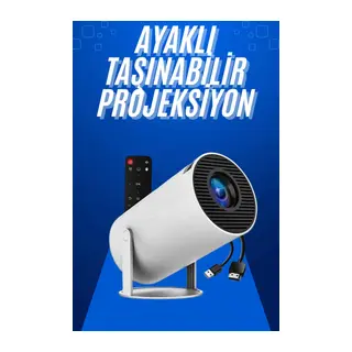 Taşınabilir Projeksiyon Ayaklı Projektör Android Uyumlu HDMI Girişli