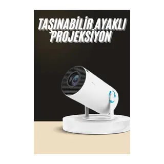 Ayaklı Projeksiyon Taşınabilir Mini Projektör Sinema Projektörü Android