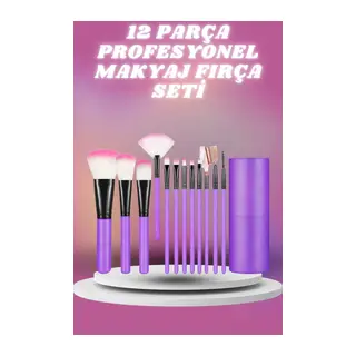 12 Parça Profesyonel Makyaj Seti Yumuşak Kıllı Yüz ve Göz Makyajına Uygun