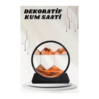 Dekoratif Kum Sulu Kum Saati Yuvarlak Şık Kum Tablosu Kum Saati Şeklinde Kum Tablo