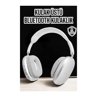 P9 Plus Kablosuz Kulak Üstü Bluetooth Kulaklık Beyaz Yüksek Ses Kaliteli