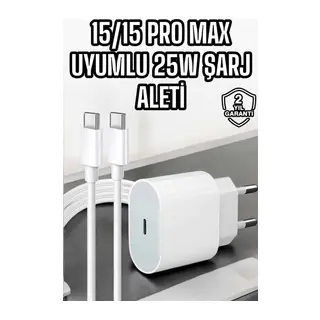 İOS Uyumlu Type-C Girişli Hızlı Şarj 15/15 Pro Max Adaptör ve Kablosu
