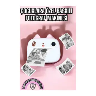 Çocuk Fotoğraf Makinesi Dijital HD Video Rulo Kağıt Baskılı Yazıcı
