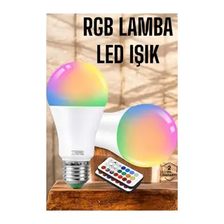 RGB Led Lamba Led Işık Ampul Renk Değiştirebilen 100 Watt