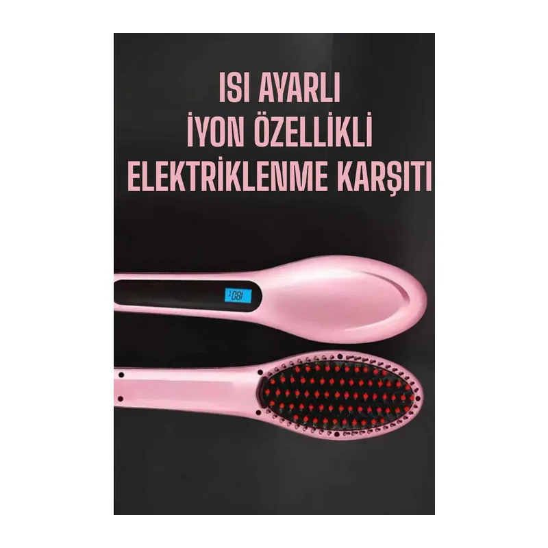 Fön Tarağı Saç Düzleştirici Sıkı Dişli Isı Ayarlı Elektriklenme Karşıtı