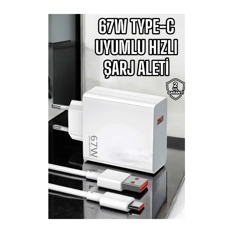 Şarj Aleti Turbo Hızlı 67W Type-C Hızlı Şarj