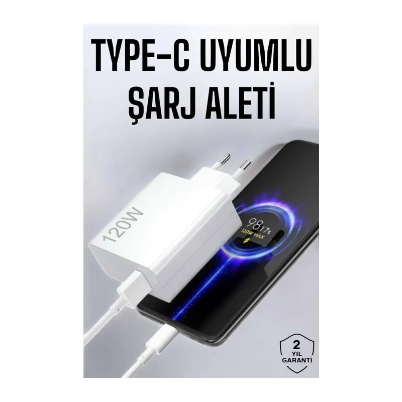 Type-C 120W Şarj Aleti Hızlı Şarj Turbo