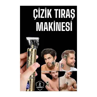Tıraş Makinesi Şarjlı Profesyonel Saç Kesme Makinesi Gold Çizik Tıraş