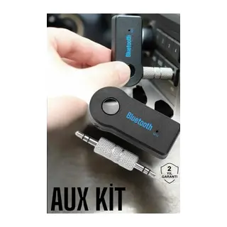 Kablosuz Bluetooth Aux Araç Kiti Siyah Hafıza Kartlı