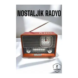 Nostaljik Görünümlü USB Girişli Bluetooth Bağlantılı Radyo