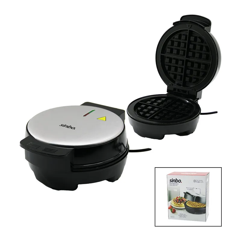 Belçika Waffle Makinesi Elektrikli 4 Waffle - Yapışmaz Döküm Plaka Paslanmaz Çelik Üst Kaplama SSM-2591