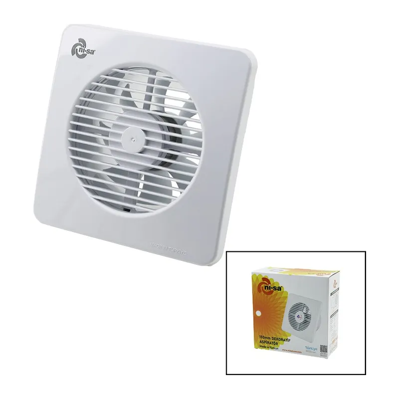 Plastik Aspiratör 150 6İNÇ Banyo Tuvalet Havalandırma Aspiratörü 20W 320M3/H EBT-150