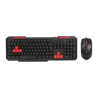 Usb Kablolu Klavye - Mouse Set Kırmızı Tuşlu Q Klavye 1600DPI Mouse