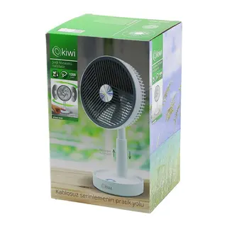 Kiwi KFAN-7618 Usb Şarjlı 5 İnç - 13.4CM Masa Üstü Vantilatör 3 Kademe Hız 5 Pls.kanat Ayarlı YÜKSEKLİK:20-28CM