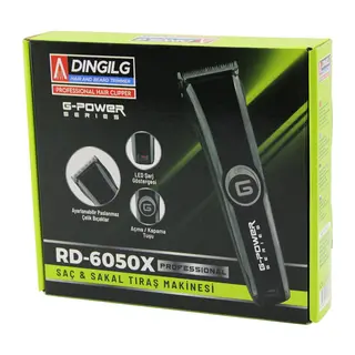 Saç Sakal Kesme - Traş Makinesi Fiş Şarjlı=led Gösterge Ayarlı BIÇAK=0.1-05MM RD-6050X G-powerg-plus