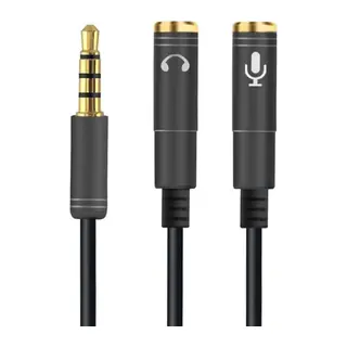 1 Erkek 2 Dişi 3.5 mm Kulaklık ve Mikrofon Ayırıcı Çoklayıcı Aux Kablo