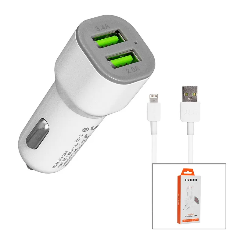 İphone - Kablolu Oto - Araç Çakmaklık Şarj Başlık Set 3.1A - 15.5W - 1MT Kablo HY-X44