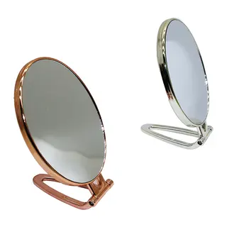 Oval Gold - Gümüş Pls.çerçeve Makyaj Aynası Çift Yönlü