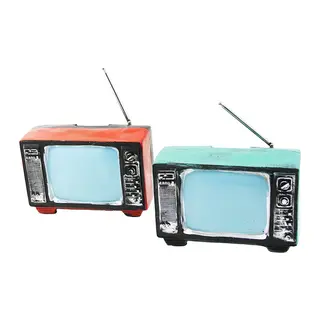 Televizon Vintage Dekoratif Biblo - Kumaraba Renkli 17X11X10.5CM Reçine