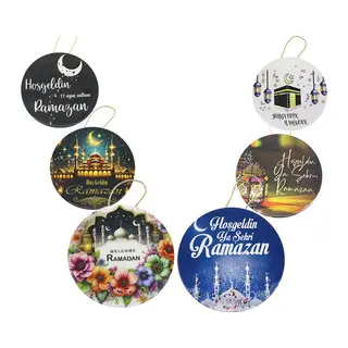 Yuvarlak - Epoksi Büyük Kapı Süsü Hoşgeldin Ramazan