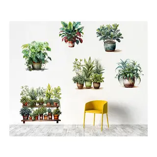 6 li Sticker Saksılı Çiçek Modelleri