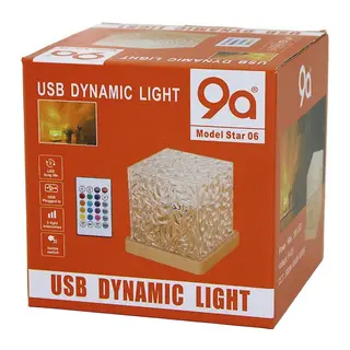 Usb Kumandalı Rgb Su Desenli Mika Kristal Plastik Gece Lambası 9.5X9.5CMX11.5CM