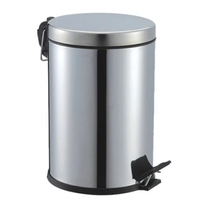 Pedallı 5LT Krom Metal Çöp Kovası
