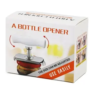 A Bottle Opener Çevir-sıkıştır-aç=kollu Metal Kavanoz Açacak Plastik Kol