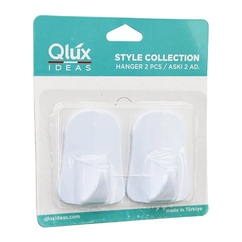Qlux L-00735 2PCS Opak Beyaz Plastik Askı