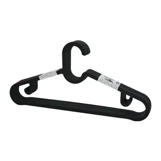 10PCS Plastik - Antrasit Gri Elbise Askısı