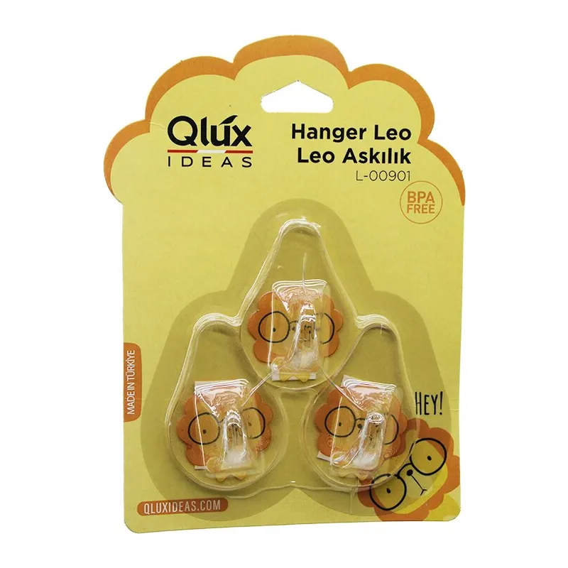 3PCS Leo Askı Şeffaf Askı Yapışkanlı Montaj