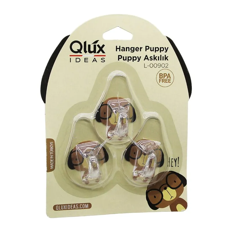 3PCS Puppy Askı Şeffaf Askı Yapışkanlı Montaj