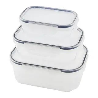 3PCS Quick Sızdırmaz Saklama Kabı Seti Şeffaf Kap - Buğulu-contalı Kapak 500-1000-1700ML