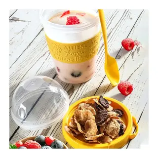 Take'n Go Kapaklı Kaşıklı Pratik Taşınabilir Meyveli Yoğurt Kabı