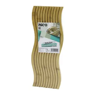 Dalgalı Şekilli - Kanallı Çift Taraf=düz - Kanallı Ahşap Bambu Servis Sunum Tahtası 17 X 39 X 1.5CM