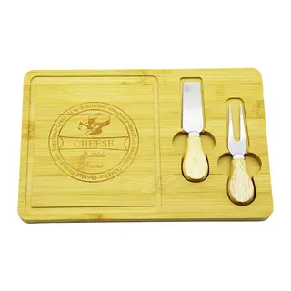 Bıçak Sağ 19X29CM -1.5CM Ahşap Bambu Kahvaltı Peynir Sunum Tabak 2PEYNİR Bıçak=ahşap Saplı