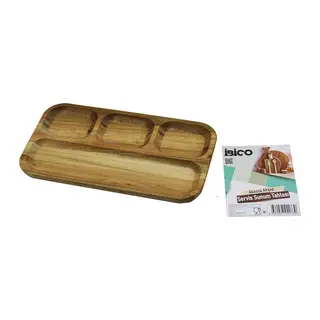 Akasya Dikdörtgen 4 BÖLMELİ=3+1 Ahşap Servis Sunum Tepsi - Tahtası 25 X 14 X 1.4CM