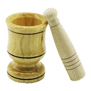 Küçük Boy Ahşap Havan Sarımsak Dövecek Ç: 6CM-D: 4CM-Y: 8.8CM Fileli Ambalaj