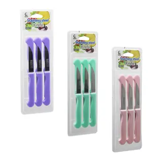6PCS Meyve Bıçak Renkli Plastik Saplı Vakumlu Ambalaj BRKT-806155