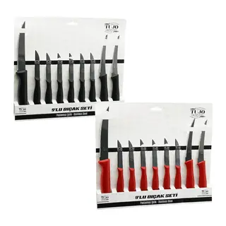 9PCS Tırtırlı Bıçak Seti 1AD 24CM Ekmek 2AD 10CM Sebze 6AD 6.5CM Meyve