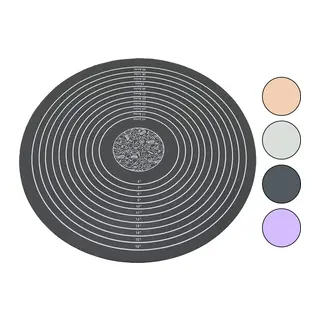 Yuvarlak Renkli Silikon Hamur Matı Ölçek Çizimli 190GR Çap: 45CM