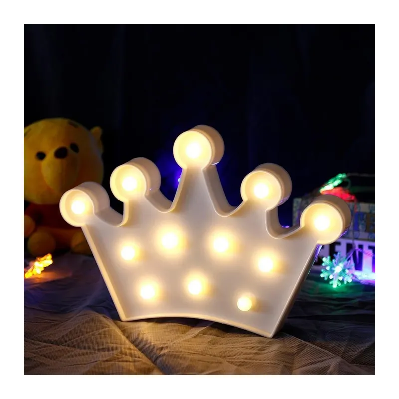 3D Dekoratif Pilli Kraliçe Tacı Model Led Masa ve Gece Lambası