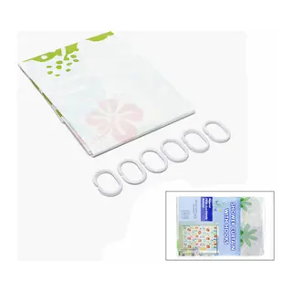 Çif Kanat Pvc Banyo Perdesi 2 Parça X 90X180CM - 12 Halkalı