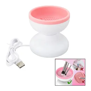 Makeup Brush Cleaner Makyaj Fırça Temizleme Makinesi Usb Çalışma - Silikon Tırtıklı Hazne